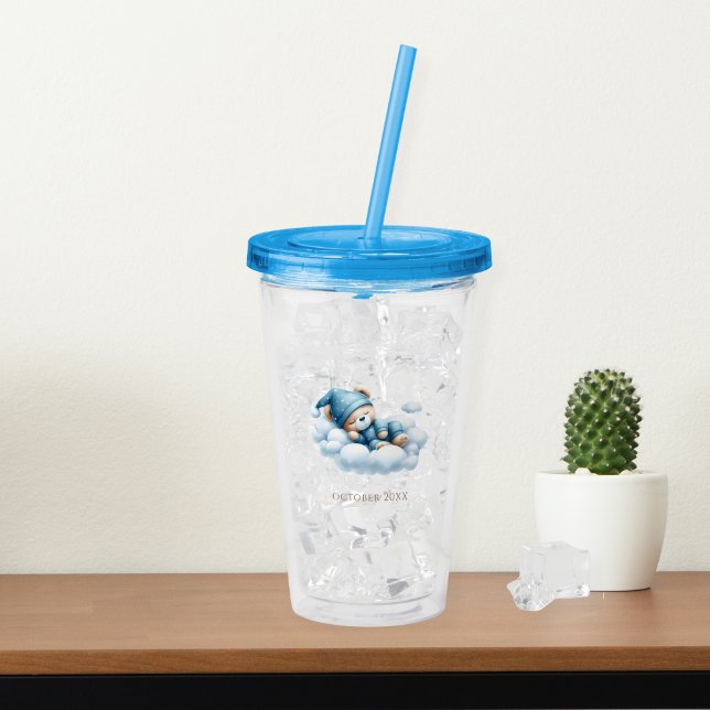 Vaso Acrílico Baby Shower de Tumbler Acrílico de Oso Durmiente (Subido por el creador)