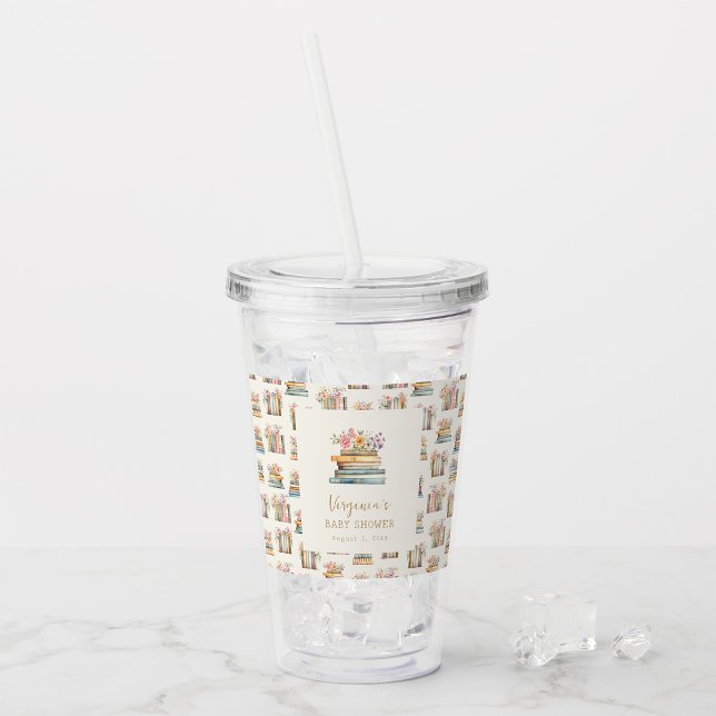 Vaso Acrílico Baby Shower de Wildflower Books (Wildflower Books Baby Shower Acrylic Tumbler by Painted Paperie
)