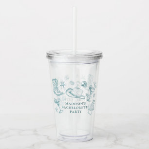 Vaso Acrílico Bachelorette Coastal Cowgirl