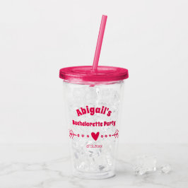 Vaso Acrílico Bachillerato Rosado Personalizado / Fiesta de Novi