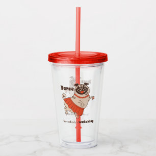 Vaso Acrílico Baile como si nadie viera a Pug Chica