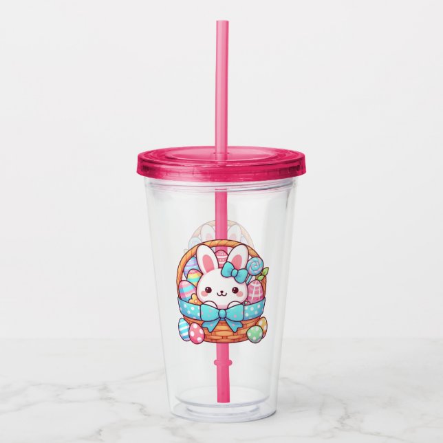Vaso Acrílico Bakset de conejo de Pascua (Anverso)