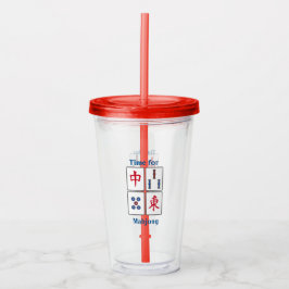 Vaso Acrílico Baldosas de juego Mahjong diseño Tumbler acrílico