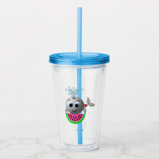 Vaso Acrílico Ballena y Sandía Lindos
