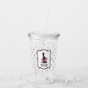 Vaso Acrílico Ballet Ballerina Princess Greyhound Dog (negro)