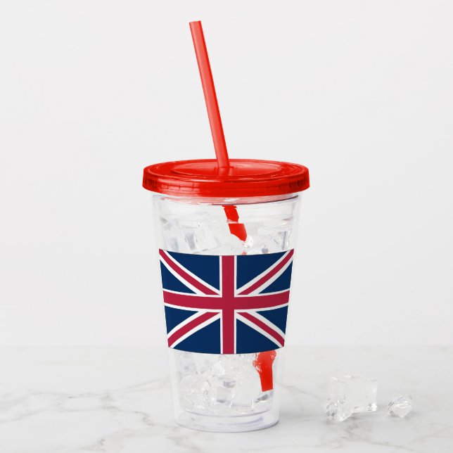 Vaso Acrílico Bandera británica (Anverso (hielo))