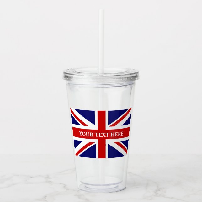 Vaso Acrílico Bandera británica de Union Jack del personalizado (Anverso)