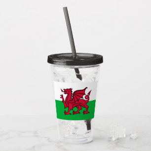 Vaso Acrílico Bandera Celta del Dragón Rojo de Gales & Galés