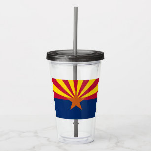 Vaso Acrílico Bandera de Arizona: Poniendo a Star Sun, el Estado