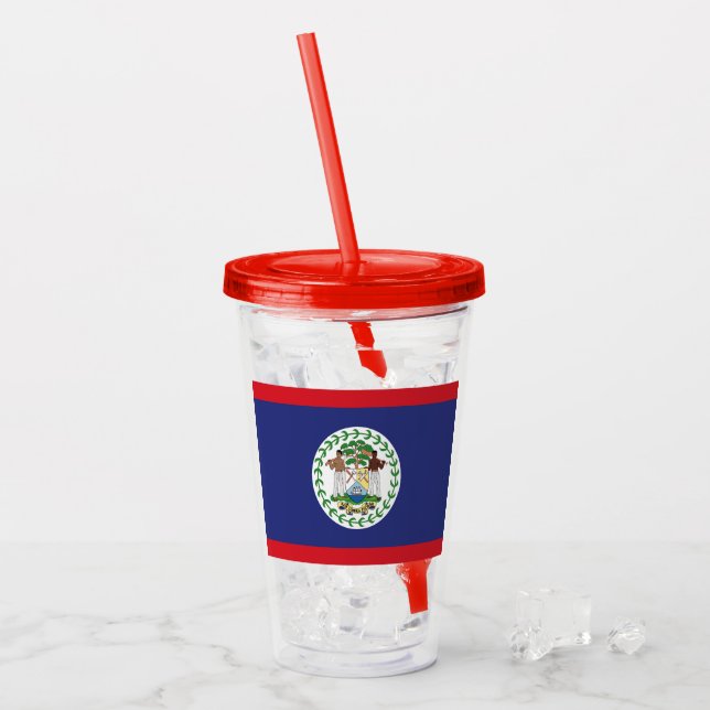 Vaso Acrílico Bandera de Belice (Anverso (hielo))