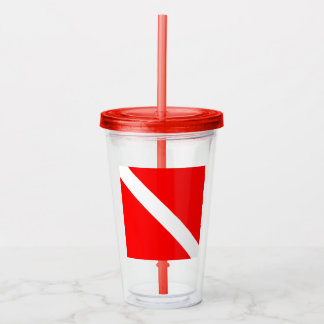 Vaso Acrílico Bandera de buzo Bandera de buceo Buzo abajo