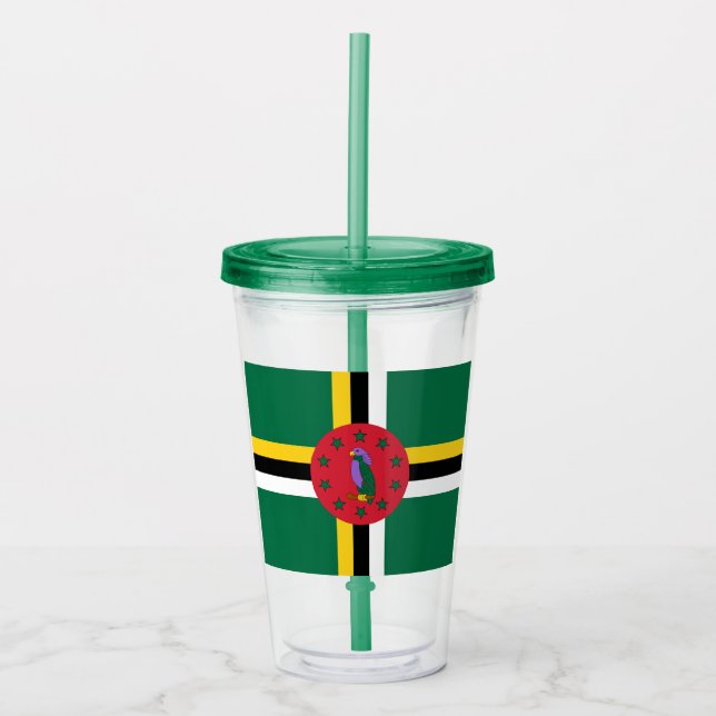 Vaso Acrílico Bandera de Dominica (Anverso)