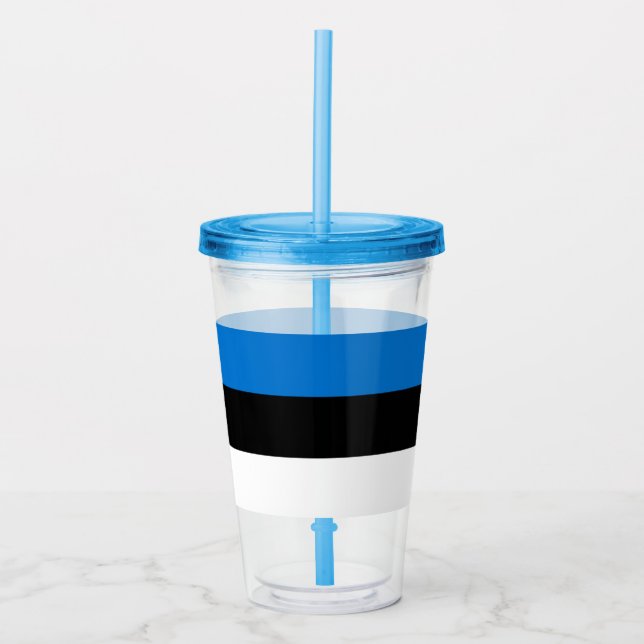 Vaso Acrílico Bandera de Estonia (Anverso)