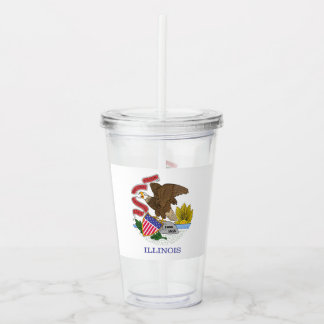 Vaso Acrílico Bandera de Illinois