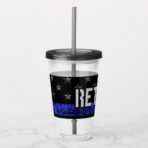 Vaso Acrílico Bandera de la policía retirada con problemas
