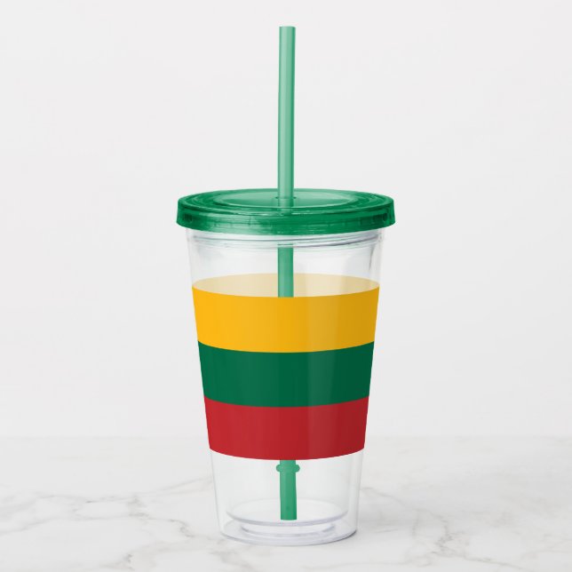 Vaso Acrílico Bandera de Lituania (Anverso)
