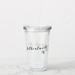 Vaso Acrílico Bandera de los Países Bajos, diseño holandés
