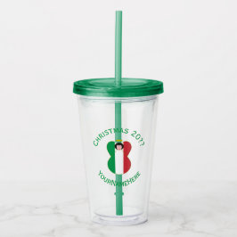 Vaso Acrílico Bandera de Navidad de ángel italiano personalizada