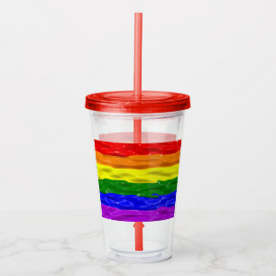 Vaso Acrílico Bandera de orgullo de SlipperyJoe's brillo líquido