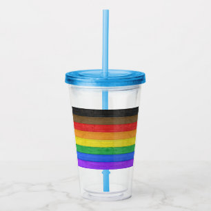 Vaso Acrílico Bandera de orgullo gay inclusiva de SlipperyJoe te