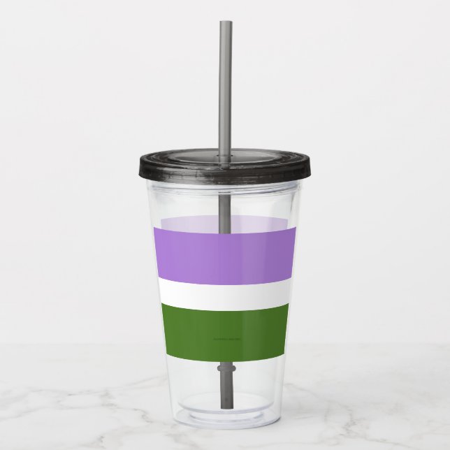 Vaso Acrílico Bandera de orgullo genderqueer de SlipperyJoe lava (Anverso)
