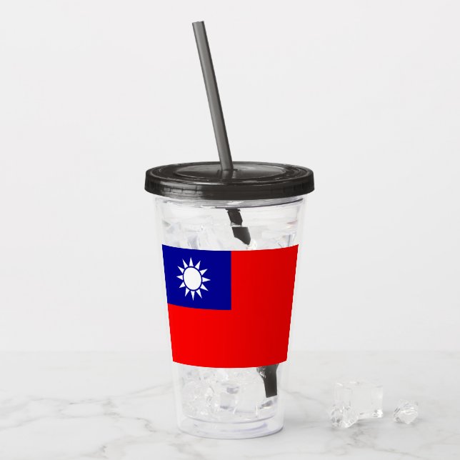 Vaso Acrílico Bandera de Taiwán: República de China, Taipei chin (Anverso (hielo))