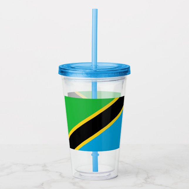 Vaso Acrílico Bandera de Tanzania (Anverso)