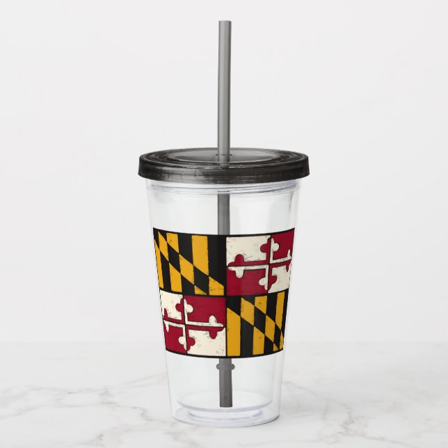 Vaso Acrílico Bandera del Estado de Maryland (Anverso)