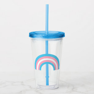Vaso Acrílico Bandera del Orgullo Arcoiris transgénero