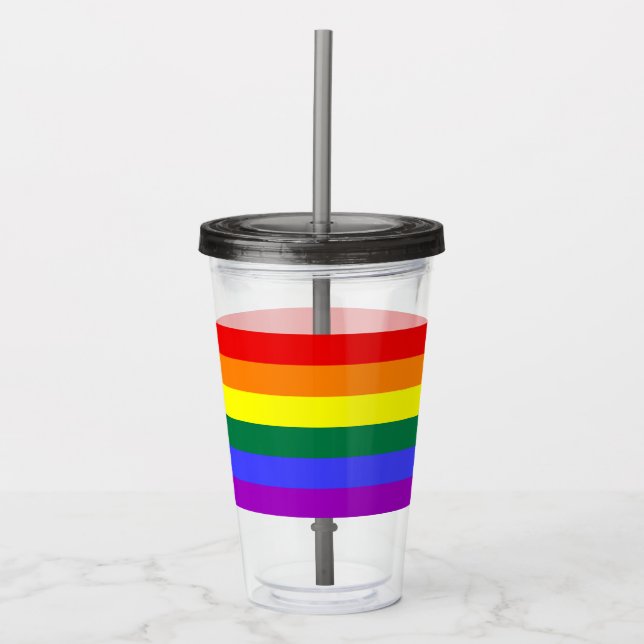 Vaso Acrílico Bandera del Orgullo Iris