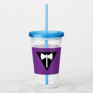 Vaso Acrílico bandera del orgullo lésbico SlipperyJoe feminista