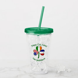 Vaso Acrílico Bandera irlandesa francesa norteamericana Shamrock