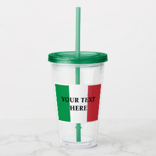 Vaso Acrílico Bandera italiana de las fuentes de encargo del
