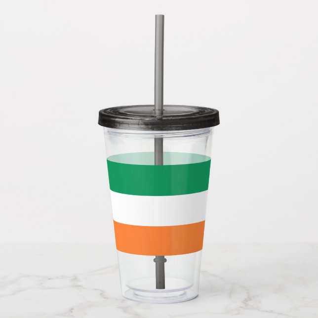 Vaso Acrílico Bandera nacional de Irlanda, norma irlandesa, cart (Anverso)
