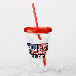 Vaso Acrílico Bandera onduladora de Trump 2024