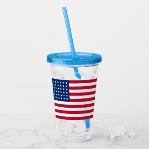 Vaso Acrílico Bandera Patriótica Americana Tumbler acrílico