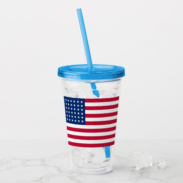 Vaso Acrílico Bandera Patriótica Americana Tumbler acrílico (Anverso (hielo))