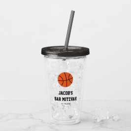 Vaso Acrílico Bar de baloncesto Mitzvah personalizado