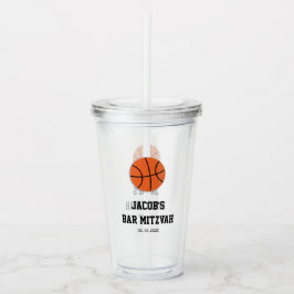 Vaso Acrílico Bar de baloncesto Mitzvah personalizado
