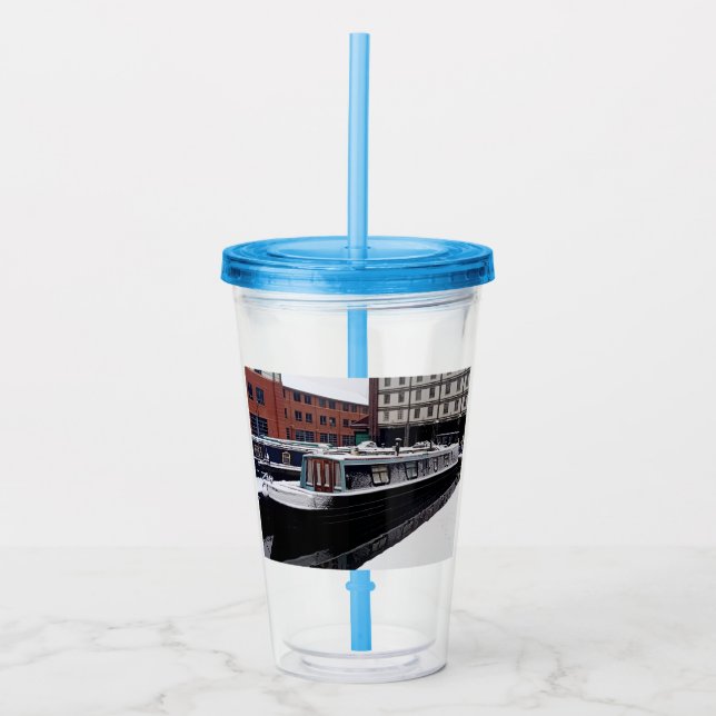 Vaso Acrílico Barco azul claro (Anverso)