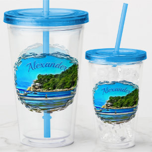 Vaso Acrílico Barcos pesqueros de Mismaloya 0346