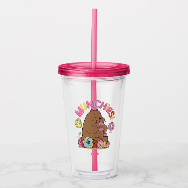 Vaso Acrílico ¡Bare Bears - Grizz Donut Munchies! (Anverso)