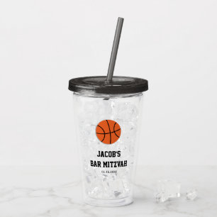 Vaso Acrílico Barra Mitzvah del baloncesto personalizado