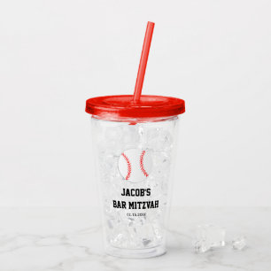 Vaso Acrílico Barra Mitzvah del béisbol personalizado