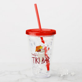 Vaso Acrílico Barra Tiki de nombres personalizados
