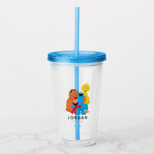 Vaso Acrílico Barrio Sésamo   Abrazo grupal   Añadir su nombre