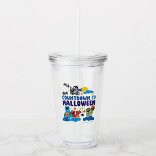Vaso Acrílico Barrio Sésamo   Cuenta regresiva para Halloween