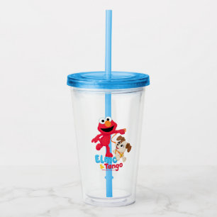 Vaso Acrílico Barrio Sésamo   Ejecución de Elmo y Tango