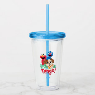 Vaso Acrílico Barrio Sésamo Es Tango con Elmo y Grover