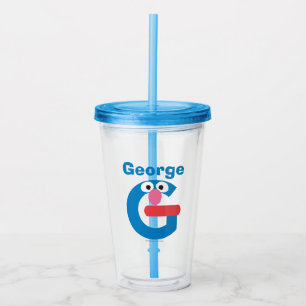 Vaso Acrílico Barrio Sésamo   G es para Grover